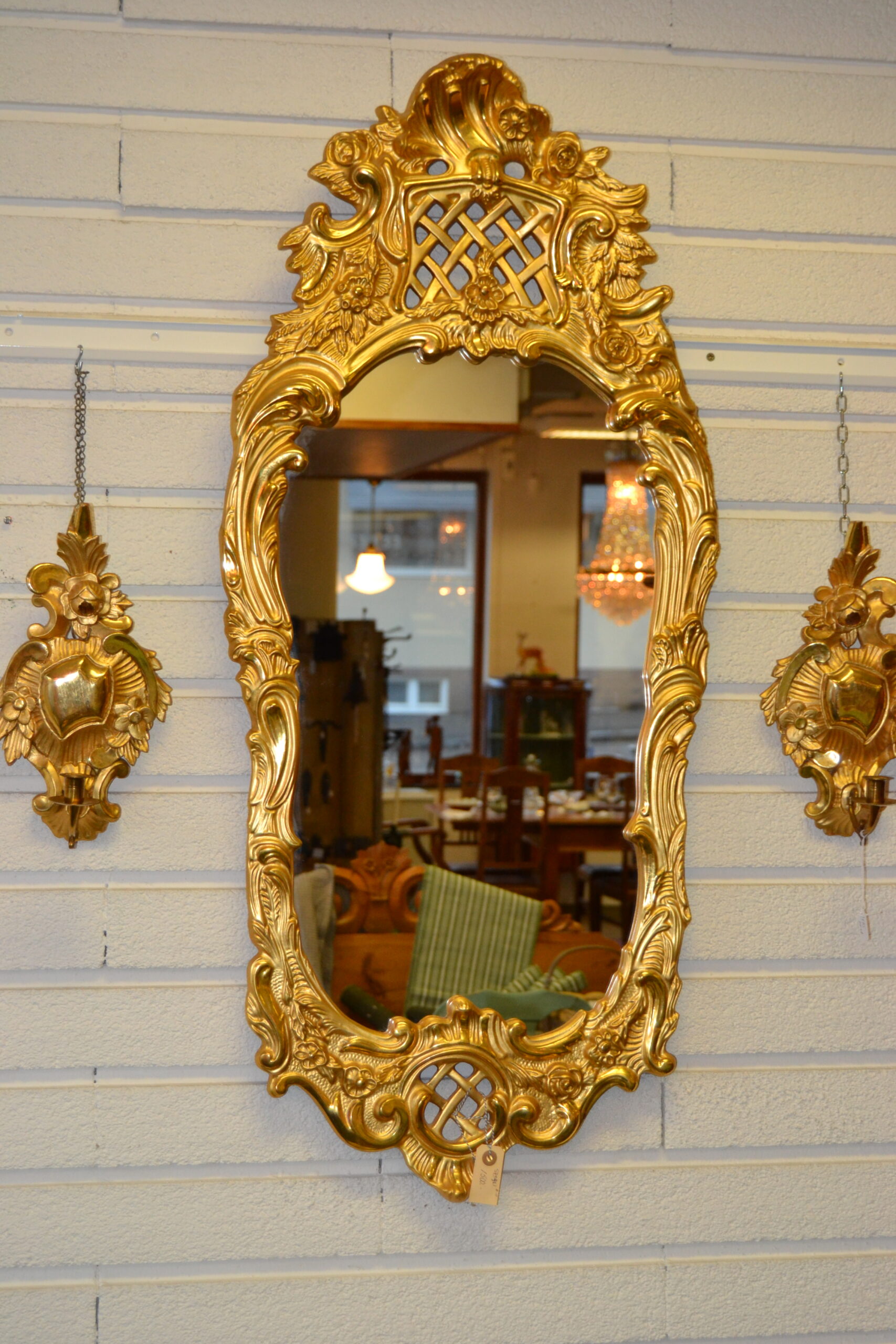 Guldspegel med Förgyllning av guld delvis